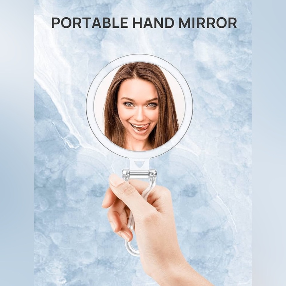 OMIRO Hand Mirror, Double-Sided 1X/20X Magnifying Foldable Makeup Mirror